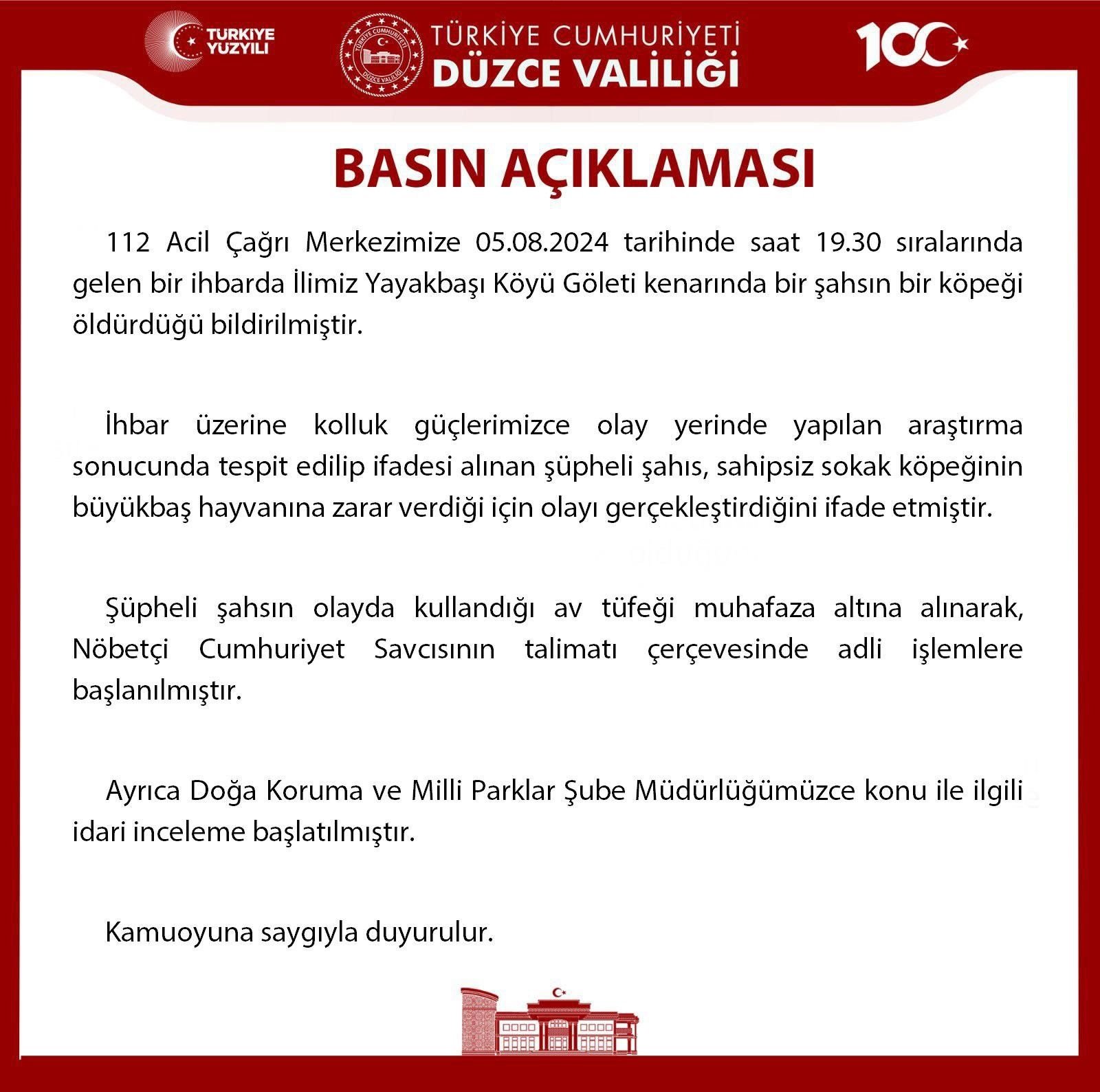 Düzce'de Şok Olay: Köpeği Tüfekle Vurarak Öldürdü