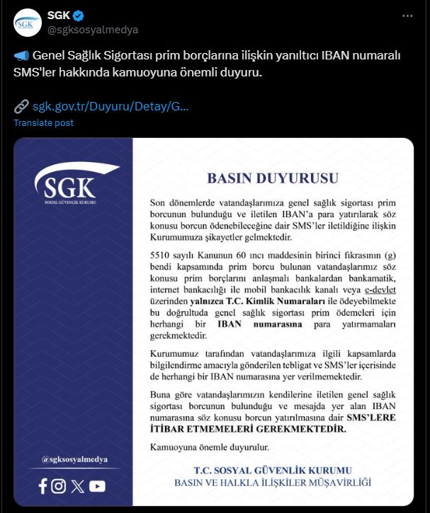 SGK'dan Önemli Uyarı