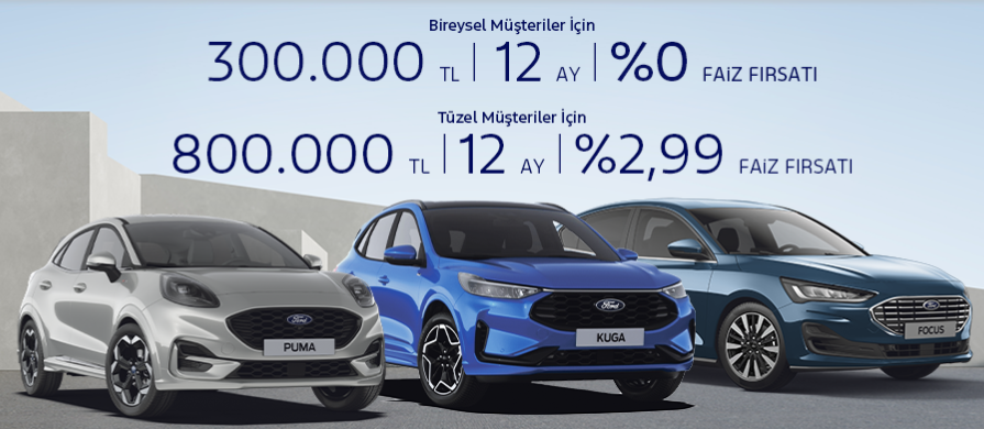 Ford'dan Ağustos Ayına Özel Sıfır Faizli Kredi Kampanyası