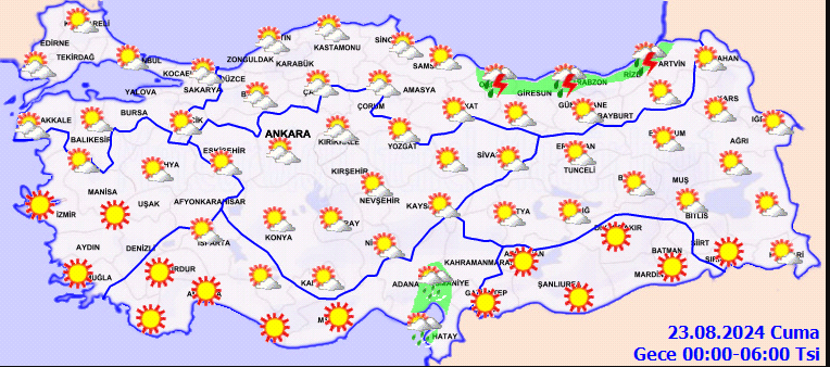 Meteoroloji Hava Tahmin Raporu - 22 Ağustos 2023