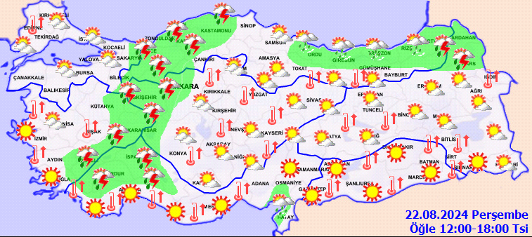 Meteoroloji Hava Tahmin Raporu - 22 Ağustos 2023