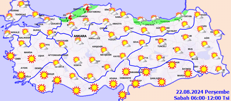 Meteoroloji Hava Tahmin Raporu - 22 Ağustos 2023