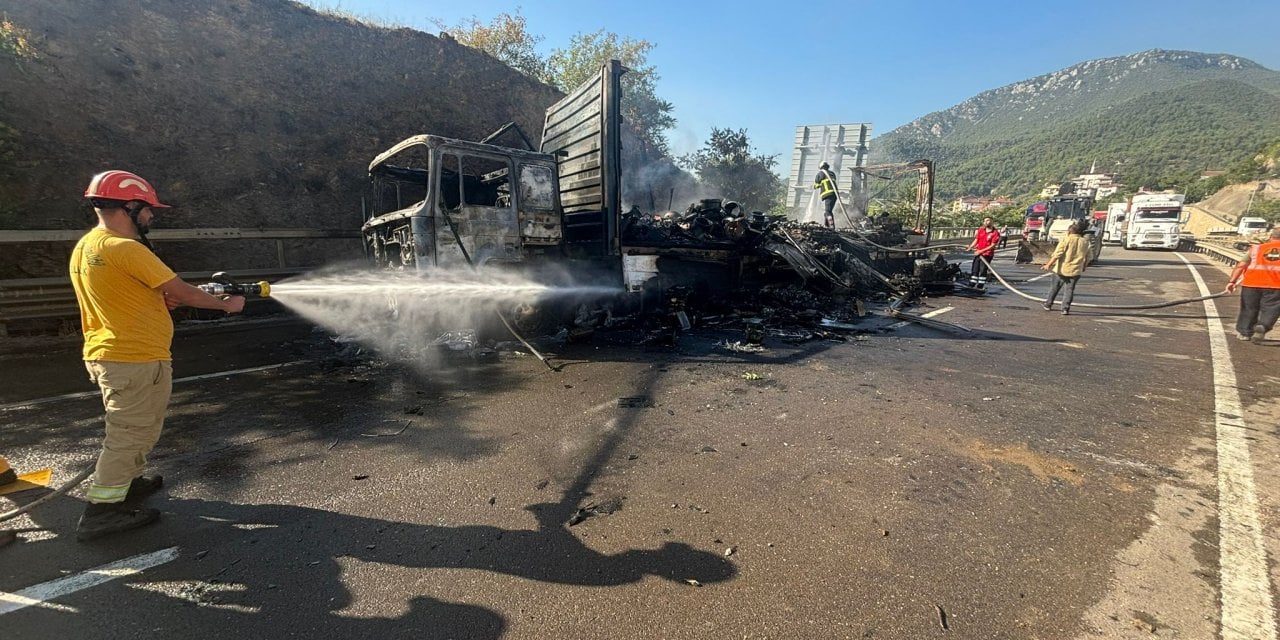 Bilecik Otoyolu'nda Tır Yangını Faciası